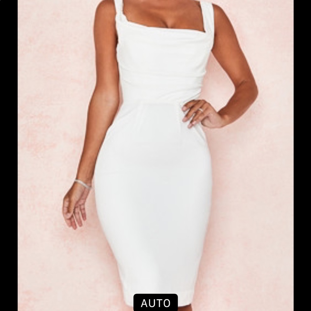 House of CB.  MICAELA' IVORY DRAPED CORSET DRESS